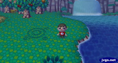 My crop circle in Animal Crossing: City Folk, made from Wendell's mystery circle patterns.