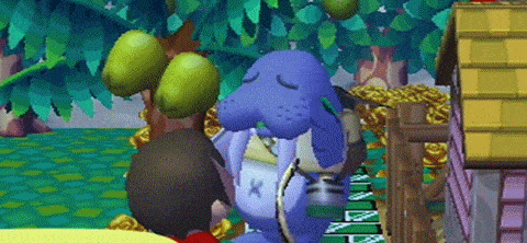 Animated GIF showing Wendell slurping down an eel in Animal Crossing: City Folk for Nintendo Wii.