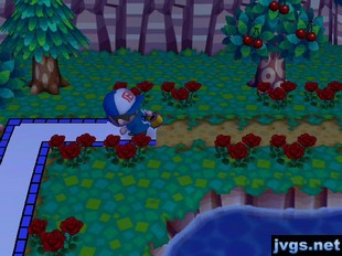 Removing my patterns, revealing a dirt path underneath in Animal Crossing: City Folk (ACCF).