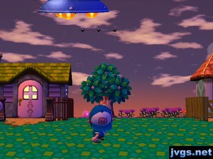 Shooting Gulliver's UFO with my slingshot.