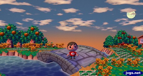 Watching the sunset in Animal Crossing: City Folk (ACCF) for Nintendo Wii.
