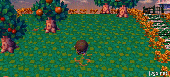 Animated GIF of Jeff digging up a fossil in Animal Crossing: City Folk (ACCF) for Nintendo Wii.