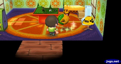 Tangy takes some medicine in Animal Crossing: City Folk.