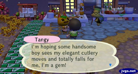 Tangy: I'm hoping some handsome boy sees my elegant cutlery moves and totally falls for me, I'm a gem!