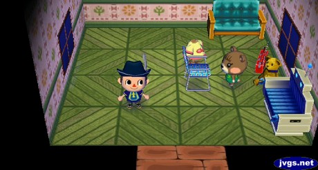 Maple's furniture all on one side of her house.