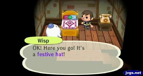 Wisp: OK! Here you go! It's a festive hat!