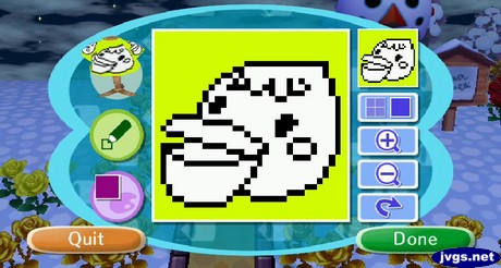 The coloring Pelly pattern from Wendell in Animal Crossing: City Folk.
