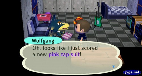 Wolfgang: Oh, looks like I just scored a new pink zap suit!