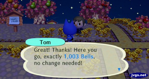 Tom: Great! Thanks! Here you go, exactly 1,003 bells, no changed needed!