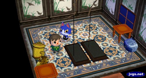 Tom's wing fossils in front of his door.