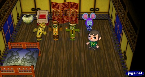 The inside of Rizzo's house in Animal Crossing: City Folk.