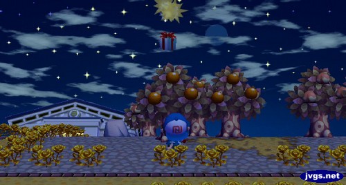 Popping a balloon present in Animal Crossing: City Folk.