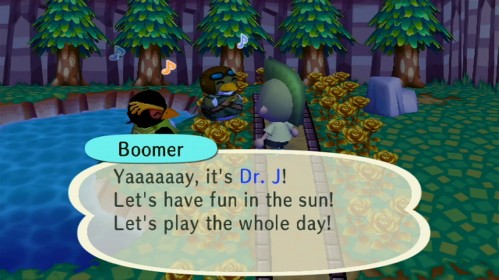 Boomer: Yaaaaaay, it's Dr. J! Let's have fun in the sun! Let's play the whole day!