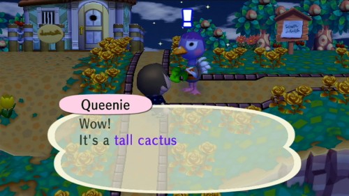 Queenie, shocked: Wow! It's a tall cactus!