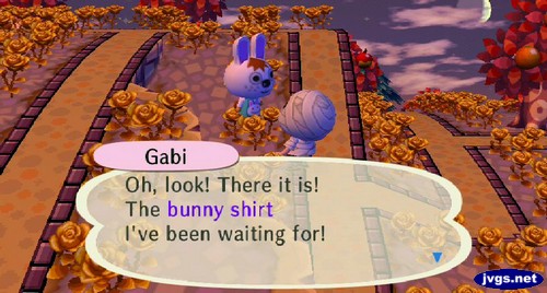 Gabi: Oh, look! There it is! The bunny shirt I've been waiting for!
