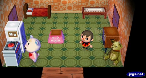 The inside of Tutu's house in Animal Crossing: City Folk.