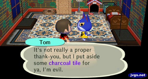 Tom: It's not really a proper thank-you, but I put aside some charcoal tile for ya, I'm evil.