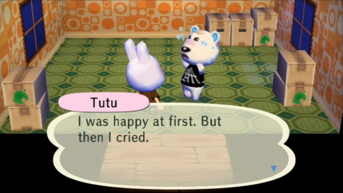 Tutu: I was happy at first. But then I cried.