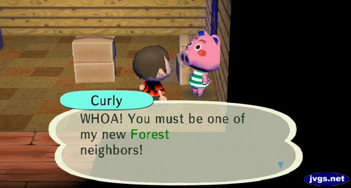 Curly: WHOA! You must be one of my new Forest neighbors!