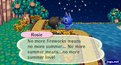 Rosie: No more fireworks means no more summer... No more summer means...no more summer love!