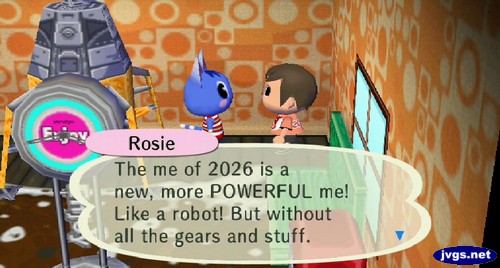 Rosie: the me of 2026 is a new, more POWERFUL me! Like a robot! But without all the gears and stuff.