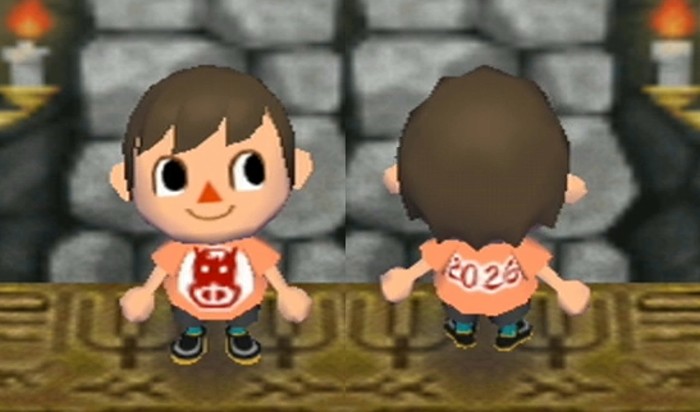 The new year's shirt for 2026 in Animal Crossing: City Folk for Nintendo Wii.