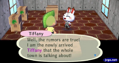 Tiffany: Well, the rumors are true! I am the newly arrived Tiffany that the whole town is talking about!