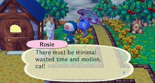Rosie: There must be minimal wasted time and motion, cat!