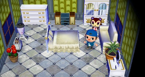 The inside of Pecan's house in Animal Crossing: City Folk (ACCF) for Nintendo Wii.