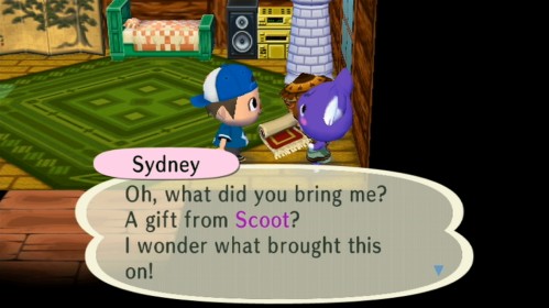 Sydney: Oh, what did you bring me? A gift from Scoot? I wonder what brought this on!
