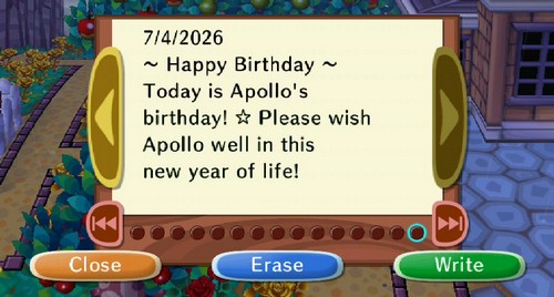 7/4/2026 ~Happy Birthday~ Today is Apollo's birthday! Please wish Apollo well in this new year of life!