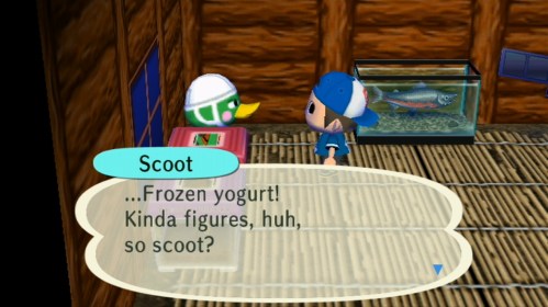 Scoot: ...Frozen yogurt! Kinda figures, huh, so scoot?