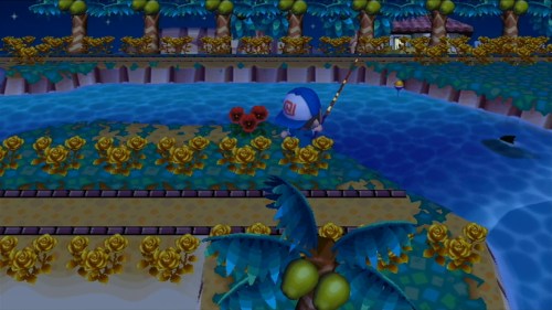 A shark appears to swim up the river.
