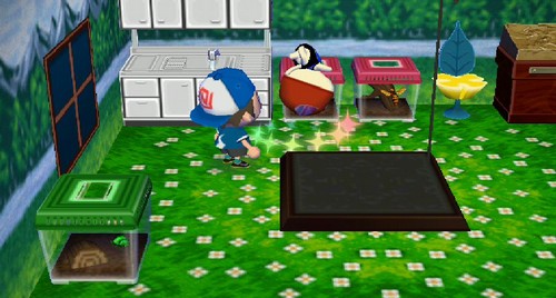 A villager flips while taking medicine.