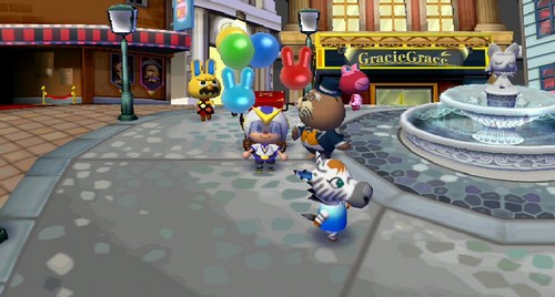 Standing in the city with my bunny balloon from Phineas.
