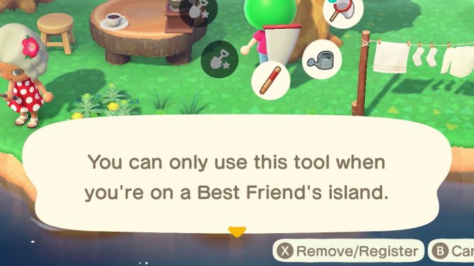 You can only use this tool when you're on a best friend's island.
