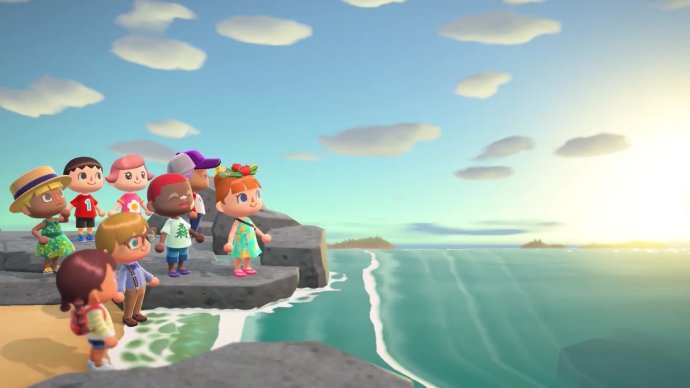 Multiple players in Animal Crossing: New Horizons.