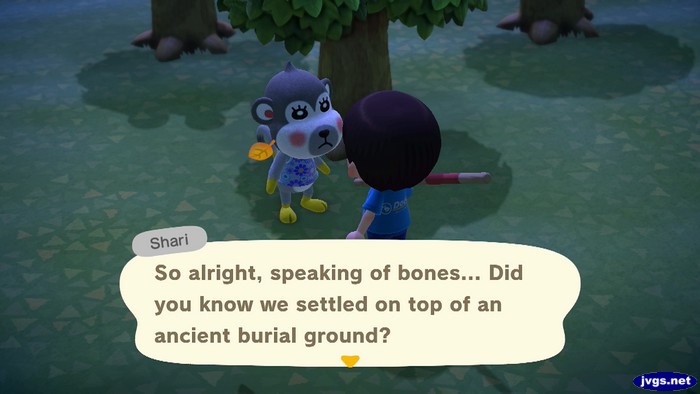 Shari: So alright, speaking of bones... Did you know we settled on top of an ancient burial ground?