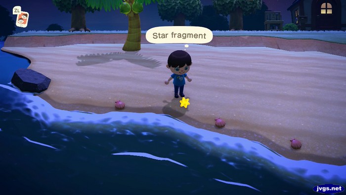 Jeff finds a star fragment in Animal Crossing: New Horizons.
