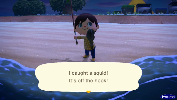 I caught a squid! It's off the hook!