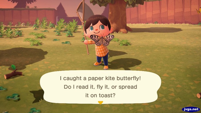 I caught a paper kite butterfly! Do I read it, fly it, or spread it on toast?