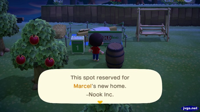 This spot reserved for Marcel's new home. -Nook Inc.