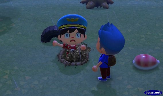 Jeff falls into a muddy hole.