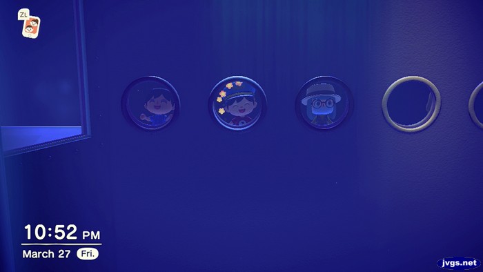 Looking through portholes in the aquarium part of the museum.