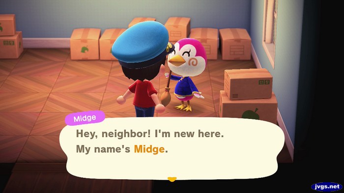 Midge: Hey, neighbor! I'm new here. My name's Midge.