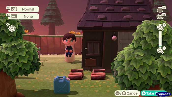 Some firewood and a plastic canister next to Rizzo's house, as Jeff uses the toilet.