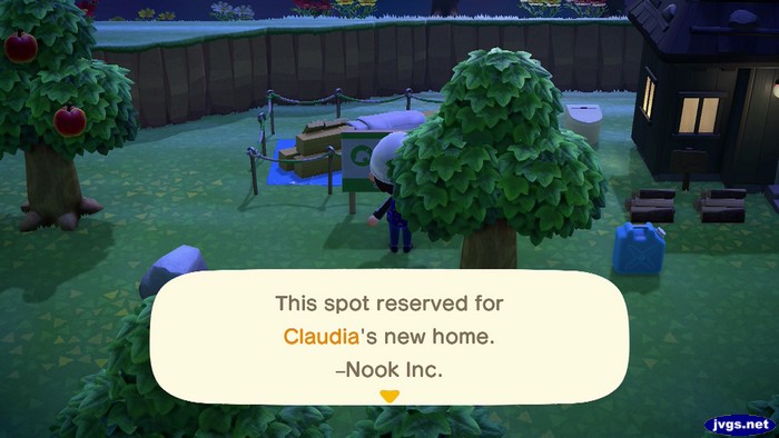 This spot reserved for Claudia's new home. -Nook Inc.