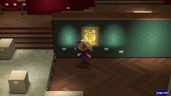 The flowery painting sits in its new home at the museum.