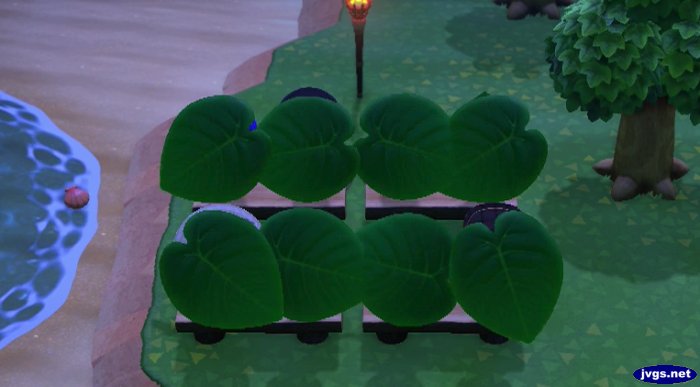 Eight players hold leaf umbrellas in Animal Crossing: New Horizons.