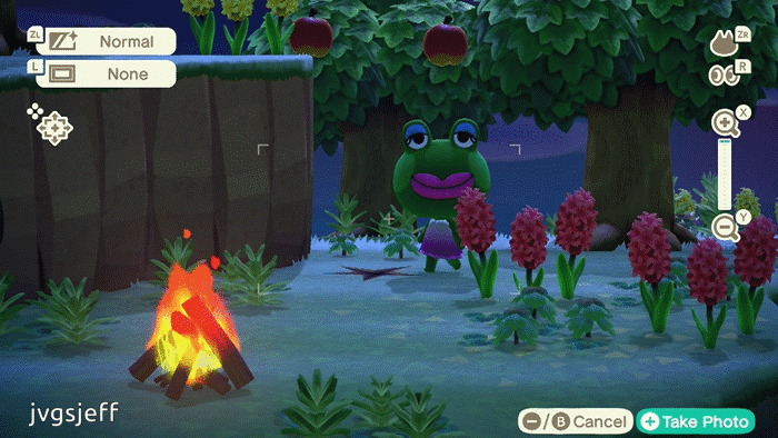 Jambette prepares to fall into a pitfall in Animal Crossing: New Horizons.